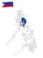Location Province of Quezon on map Philippines. 3d location sign  of  Quezon. Quality map with  provinces of  Philippines