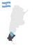 Location of  Province Santa Cruz on map Argentina. 3d location sign similar to the flag of Santa Cruz. Quality map  with  province