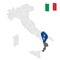 Location region Calabria on map Italy. 3d Calabria location sign. Quality map  with regions of Italy for your web site design, app