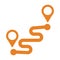 Location, road, route icon / orange vector