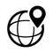 Location search icon / black vector