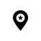 location, star icon. Simple glyph, flat vector of Location icons for UI and UX, website or mobile application