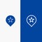 Location, Stare, Navigation Line and Glyph Solid icon Blue banner Line and Glyph Solid icon Blue banner