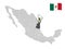 Location of Tamaulipas on map Mexico. 3d location sign of  Tamaulipas. Quality map with  provinces of  Mexico for your design.