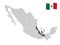 Location of  Veracruz on map Mexico. 3d location sign of  Veracruz. Quality map with  provinces of  Mexico for your design.