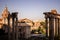 Location, view from Fori Imperiali at sunset - lazio - Italy.