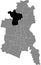 Locator map of the RODLEBEN BOROUGH, DESSAU