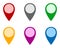 Locator pins in various colors