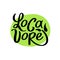 Locavore. Vector logo, locally grown food. Lettering with handwright calligraphy on green. Design for locally shop