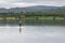 LOCH INSH, BADENOCH and STRATHSPEY/SCOTLAND - AUGUST 25 : Man pa