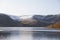 Loch Lee at Glenesk where River Esk joins lake at start of walk track at Angus Scotland