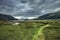 Loch Leven and Grampian Mountains. Valley in Glencoe, Scotland, Great Britain