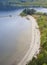 Loch Lomond aerial view showing Inchmoan island