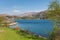 Loch Nan Uamh west coast of Scotland near Arisaig view to railway viaduct that carries the West Highland Line