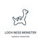 loch ness monster icon vector from fantastic characters collection. Thin line loch ness monster outline icon vector illustration