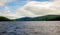 Loch Tay landscape in cloudy summer weather, central Scotland