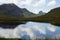 Lochan an Ais with Cul Beag (left) and Stac Pollaidh (centre), Assynt, Sutherland, North West Scotland