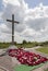 Lochnagar mine crater memorial and wreaths