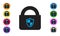 LOCK with blue firewall sign. Security Shield Protection icon. Cyber security concepts. Vector Illustration EPS 10