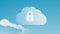 Lock and cloud computing technology as protection from hacking.internet Data digital syber security technology