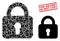 Lock Composition of Lock Icons and Grunge Top Secret Do Not Copy Seal