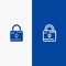 Lock, Computing, Locked, Security Line and Glyph Solid icon Blue banner