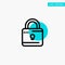 Lock, Computing, Locked, Security turquoise highlight circle point Vector icon