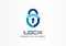 Lock creative symbol concept. Cyber security system, access control, protection abstract business logo. Close padlock