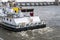 Lock and dam on the Mississippi river,tug-boat