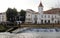 Lock on the dam by The Old Bridge, Ponte Velha, over Nabanus River, Tomar, Portugal