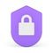 Lock data protect padlock shield security cyber technology crime control 3d icon realistic vector