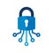 Lock Digital Logo Icon Design