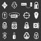 Lock door types icons set grey vector