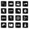 Lock door types icons set grunge vector