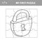 Lock. Education paper game for preshool children. Vector. Jigsaw puzzle