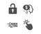 Lock, Education and Pay icons. Touchpoint sign. Private locker, Quick tips, Beggar. Touch technology. Vector