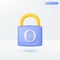 Lock by Fingerprint icon symbol. Antivirus, Encryption, Scan biometric identity authorized, Privacy cyber protection, security