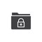 Lock folder icon vector