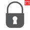 Lock glyph icon, ui and button, padlock sign vector graphics, editable stroke solid icon, eps 10.