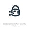 Lock graphic interface security symbol icon vector. Trendy flat lock graphic interface security symbol icon from security