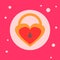 Lock Heart Shaped Icon On Pink Background