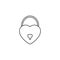 Lock heart shaped line icon, Love sign Valentines