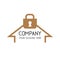 Lock house flat design logo sign. Padlock icon