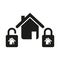 Lock house icon. Residential house. Vector illustration. EPS 10.
