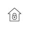 Lock house outline icon