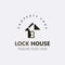 Lock House secure logo design, smart key home vector concept