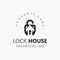 Lock House secure logo design, smart key home vector concept