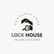 Lock House secure logo design, smart key home vector concept
