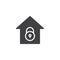 Lock house vector icon