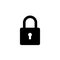 Lock icon. Blocking icon. Closed padlock. Protection symbol.